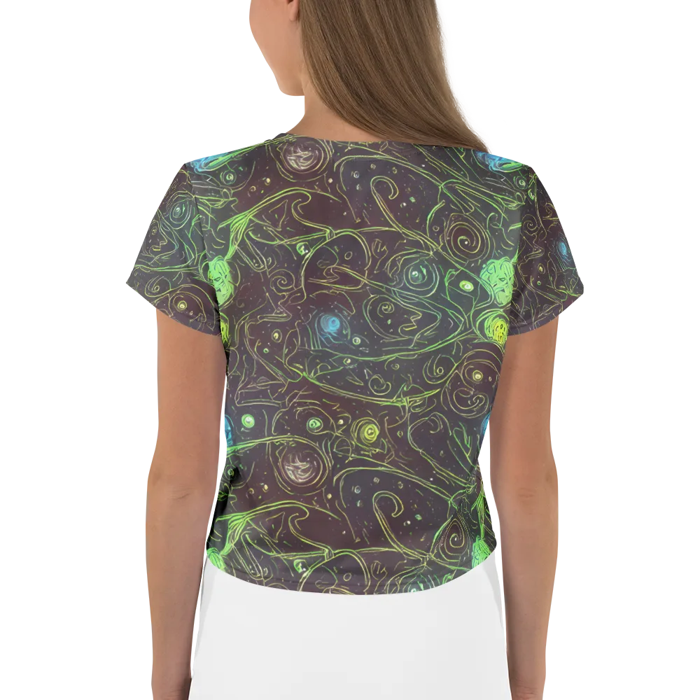 Starfield Scrolls on Crop Tee — Back