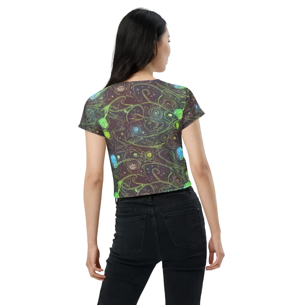 Starfield Scrolls on Crop Tee — Back