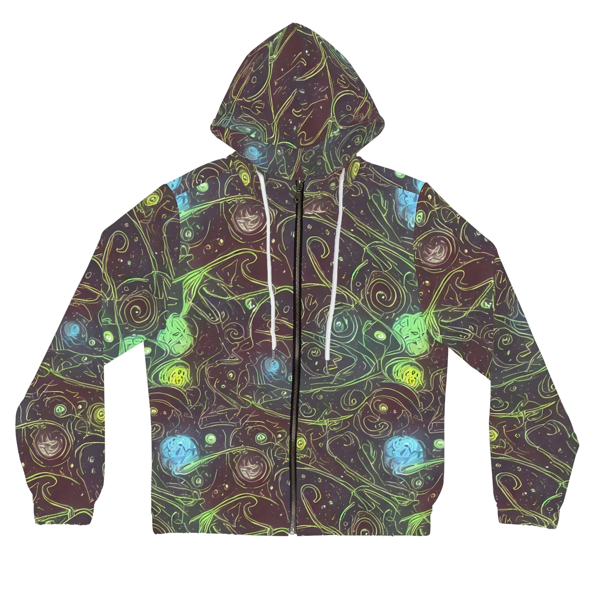 Starfield Scrolls on Women's Full-Zip Hoodie — Front