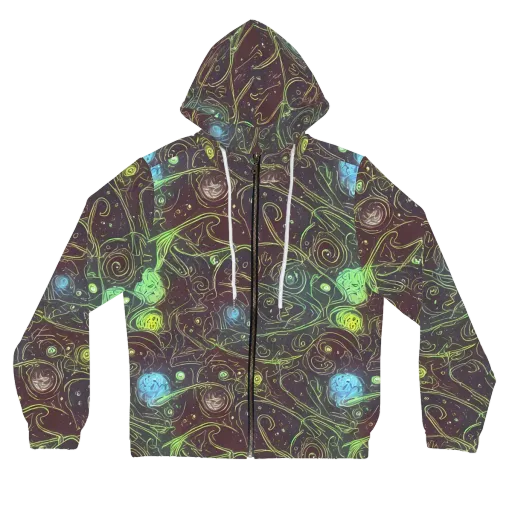 Starfield Scrolls on a Women's Full-Zip Hoodie