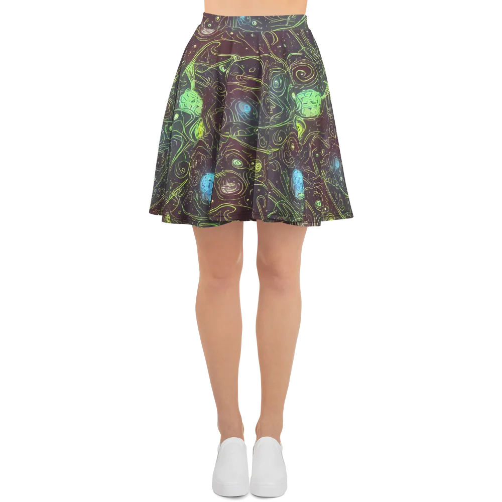 Starfield Scrolls on Skater Skirt — Front