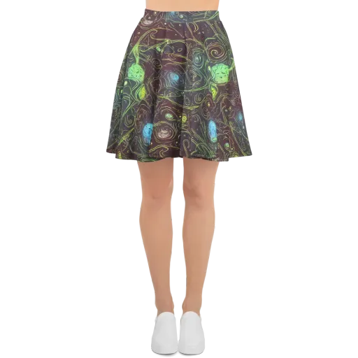 Starfield Scrolls on a Skater Skirt