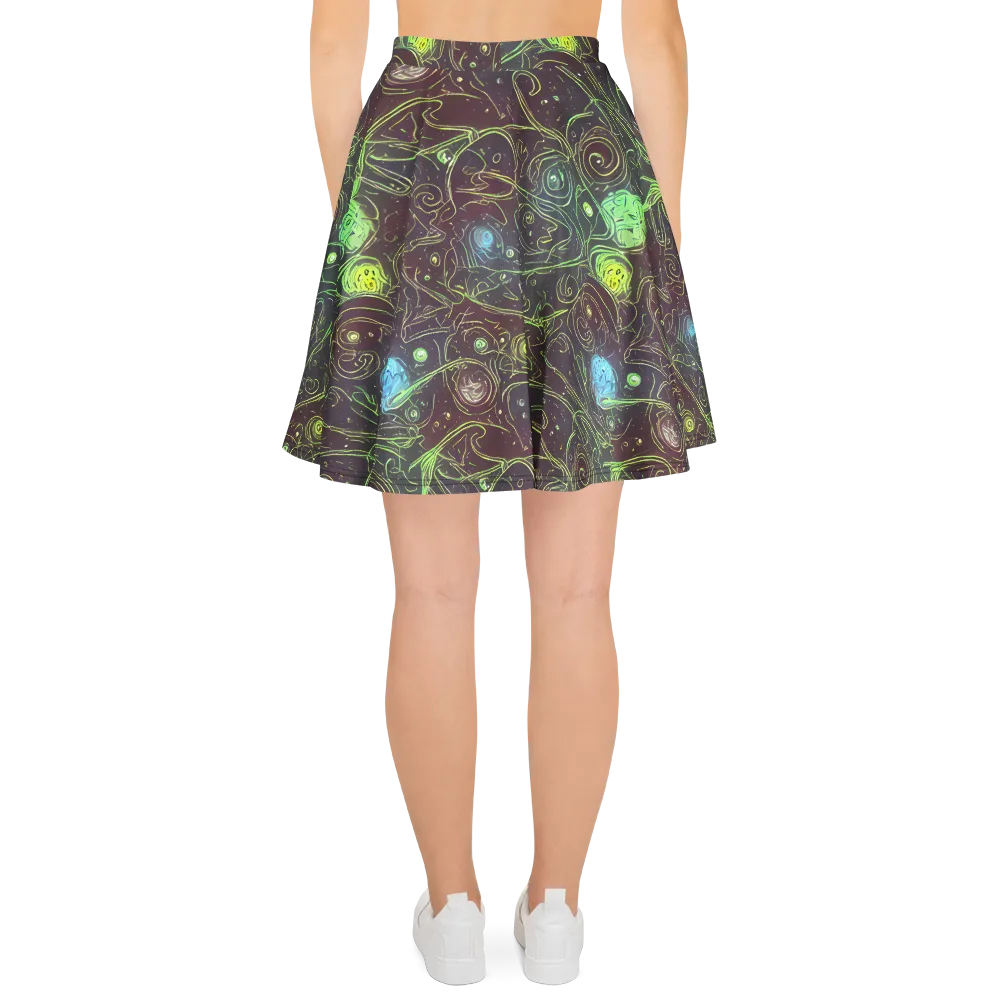 Starfield Scrolls on Skater Skirt — Back