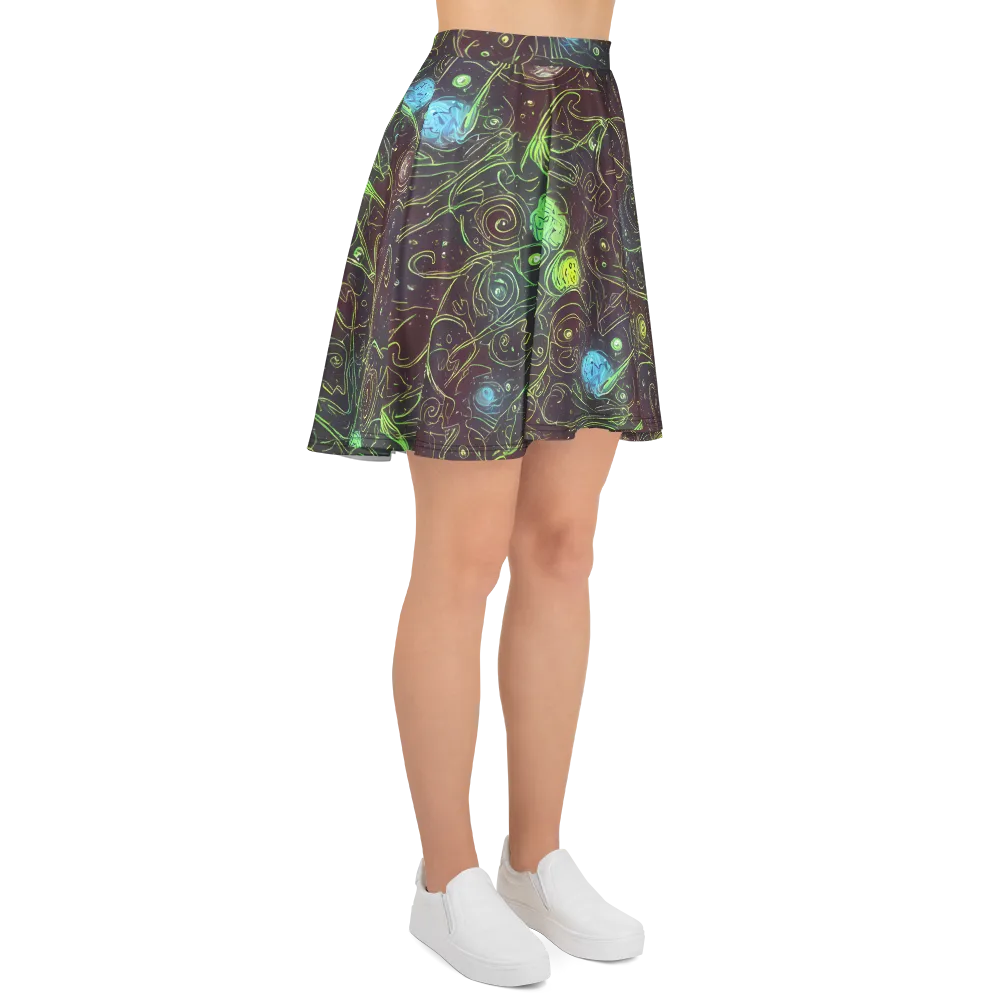 Starfield Scrolls on Skater Skirt — Right
