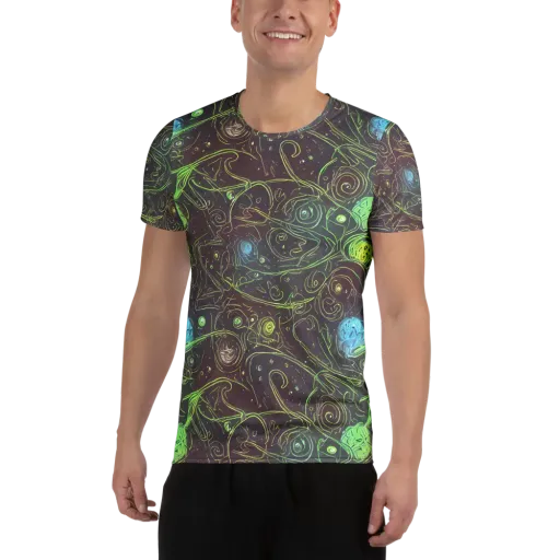 Starfield Scrolls on a Men's Athletic T-Shirt