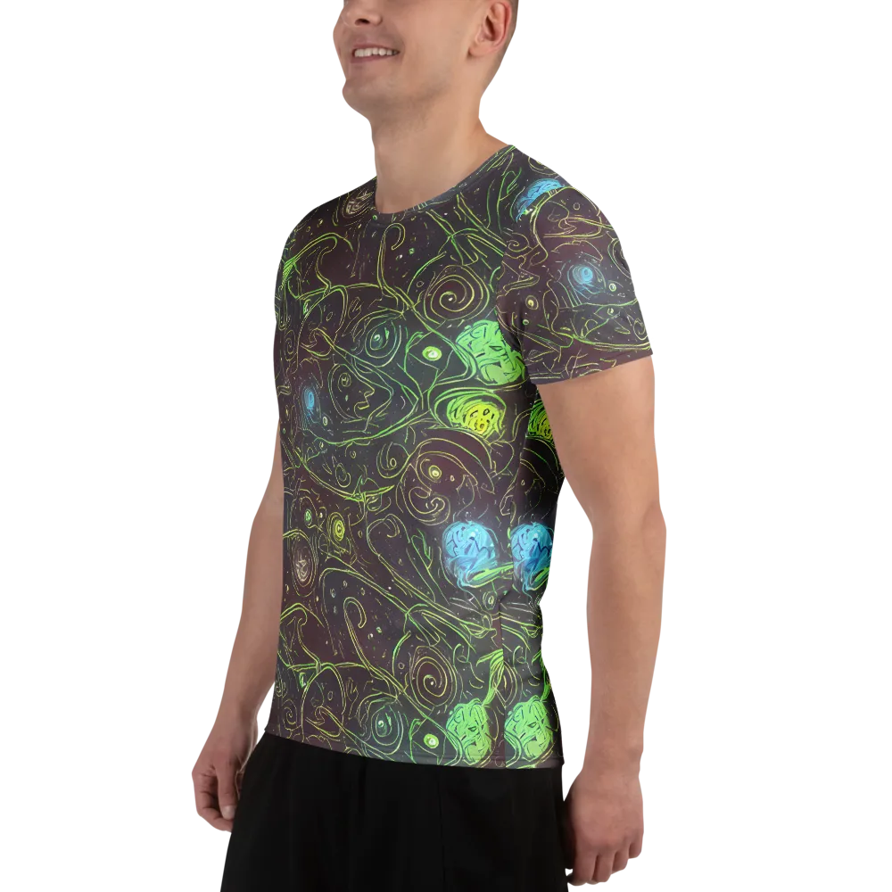 Starfield Scrolls on Men's Athletic T-Shirt — Left