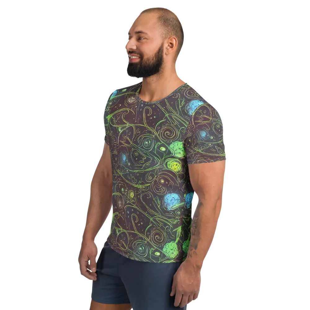 Starfield Scrolls on Men's Athletic T-Shirt — Left