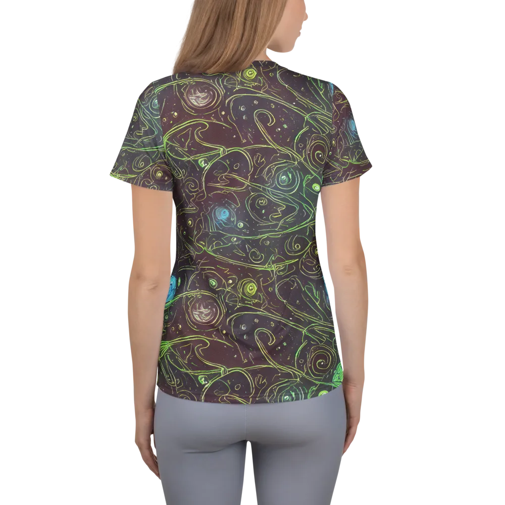 Starfield Scrolls on Women's Athletic T-Shirt — Back