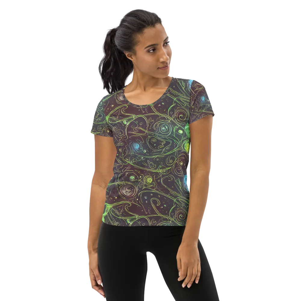 Starfield Scrolls on Women's Athletic T-Shirt — Front