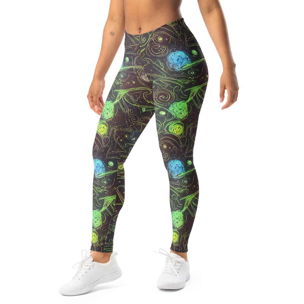Starfield Scrolls on Leggings — Left Front