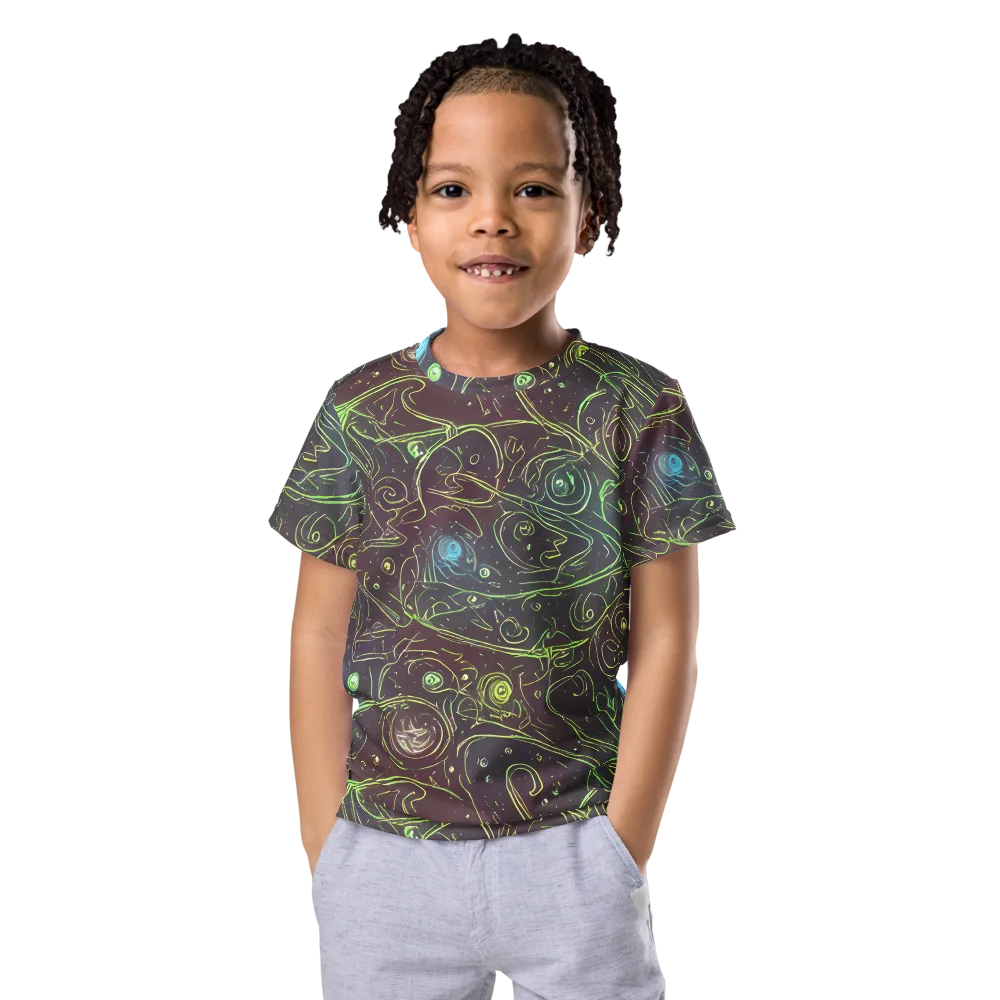 Starfield Scrolls on Kids Crew Neck T-Shirt — Front
