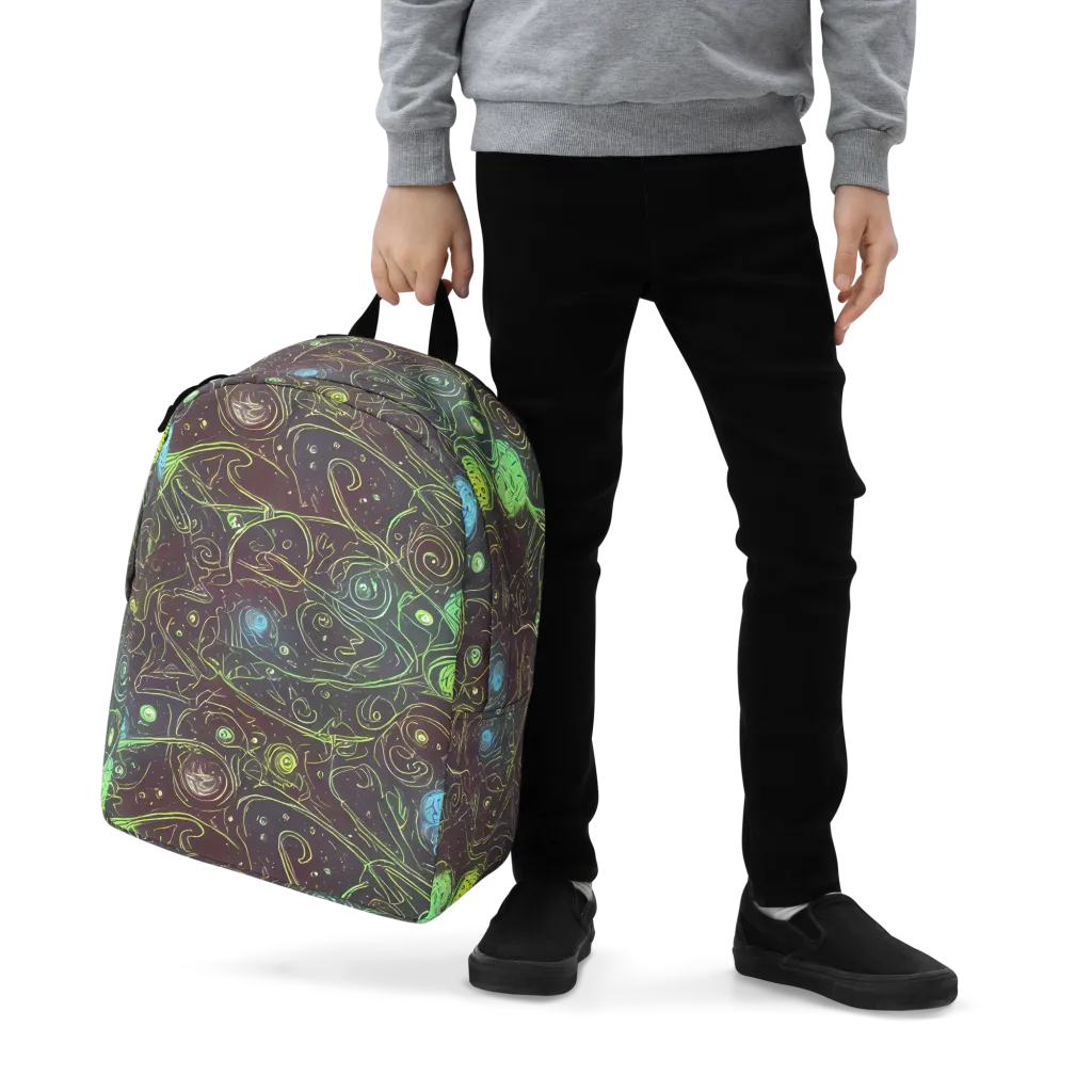 Starfield Scrolls on Minimalist Backpack — Zoomed-in