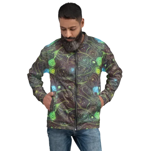 Starfield Scrolls on a Bomber Jacket