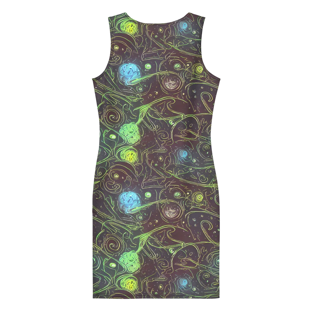 Starfield Scrolls on Bodycon Dress — Back