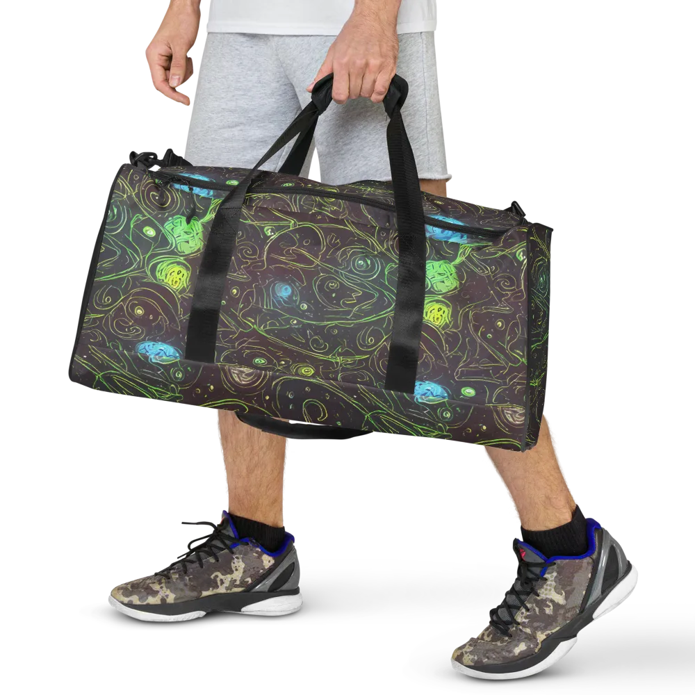 Starfield Scrolls on Duffle Bag — Front