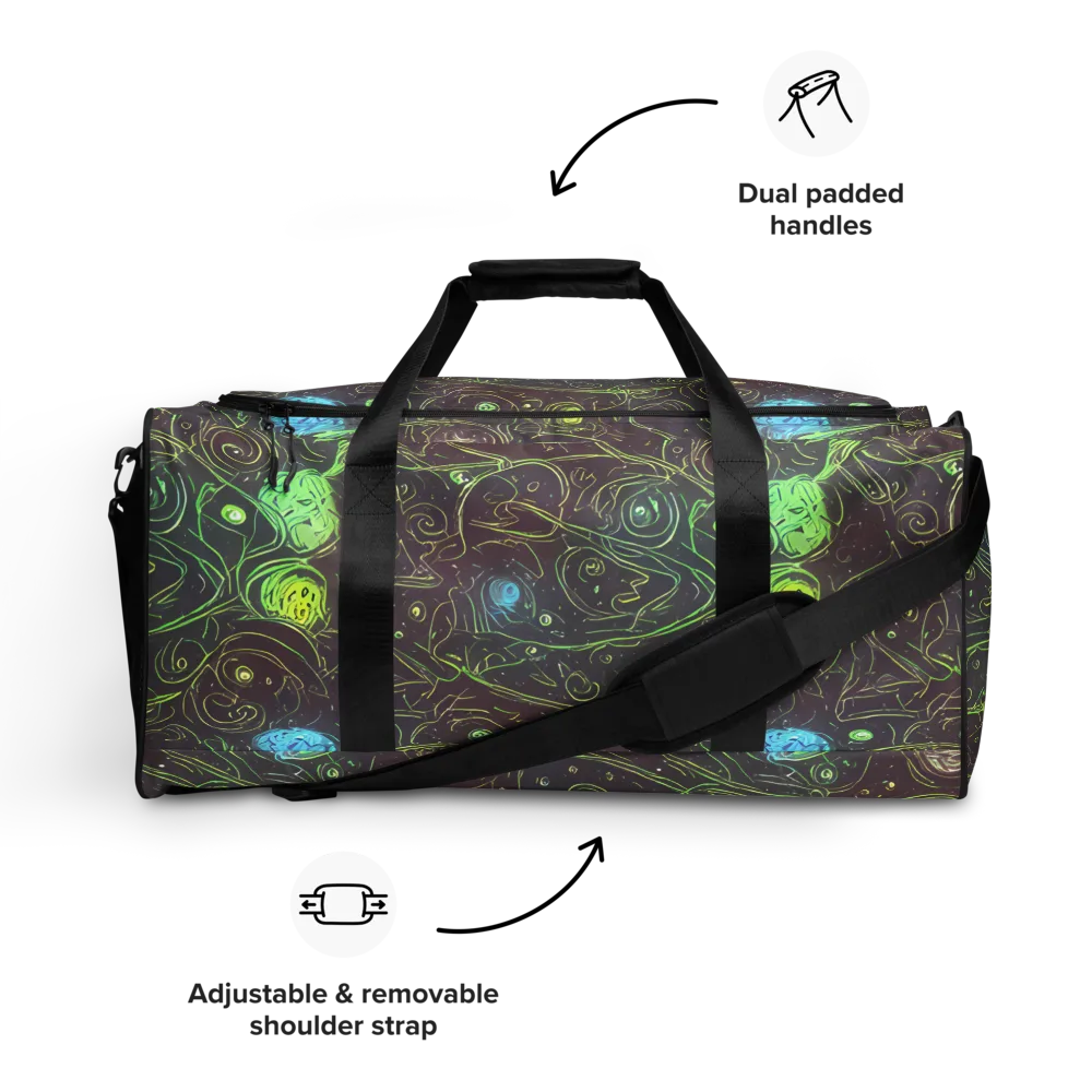 Starfield Scrolls on Duffle Bag — Front