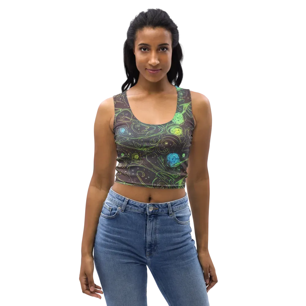 Starfield Scrolls on Crop Top — Front