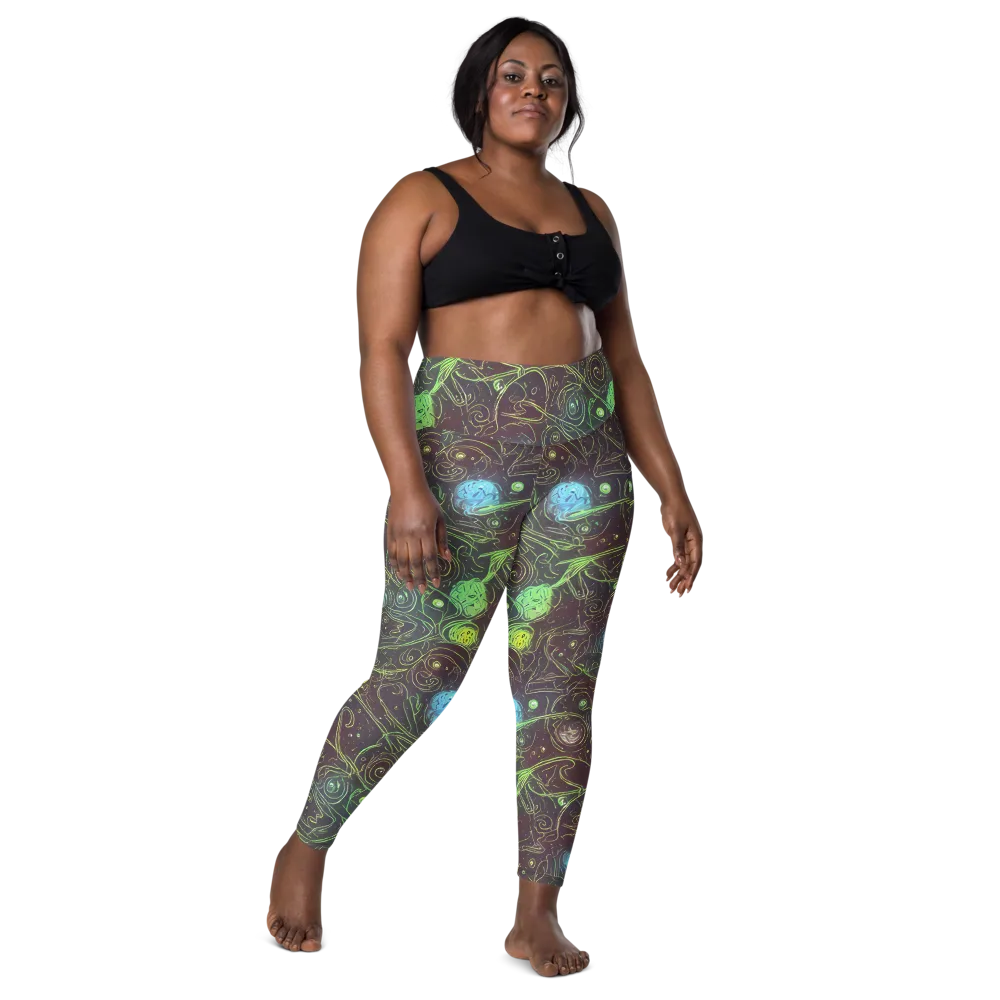 Starfield Scrolls on Leggings with Pockets — Front