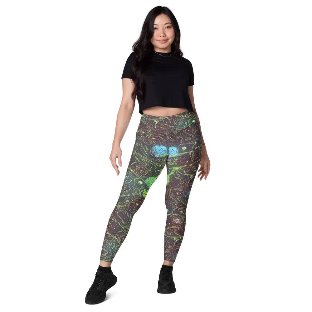 Starfield Scrolls on Leggings with Pockets — Front