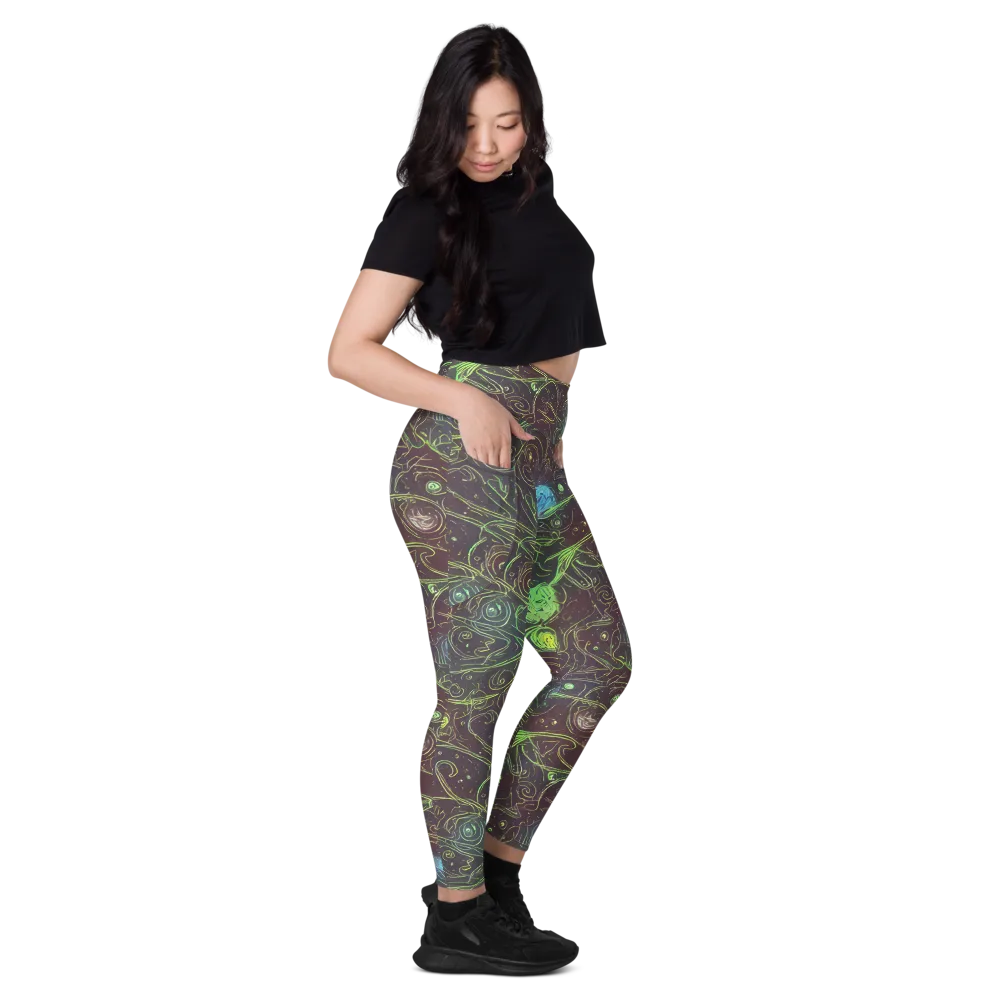 Starfield Scrolls on Leggings with Pockets — Right