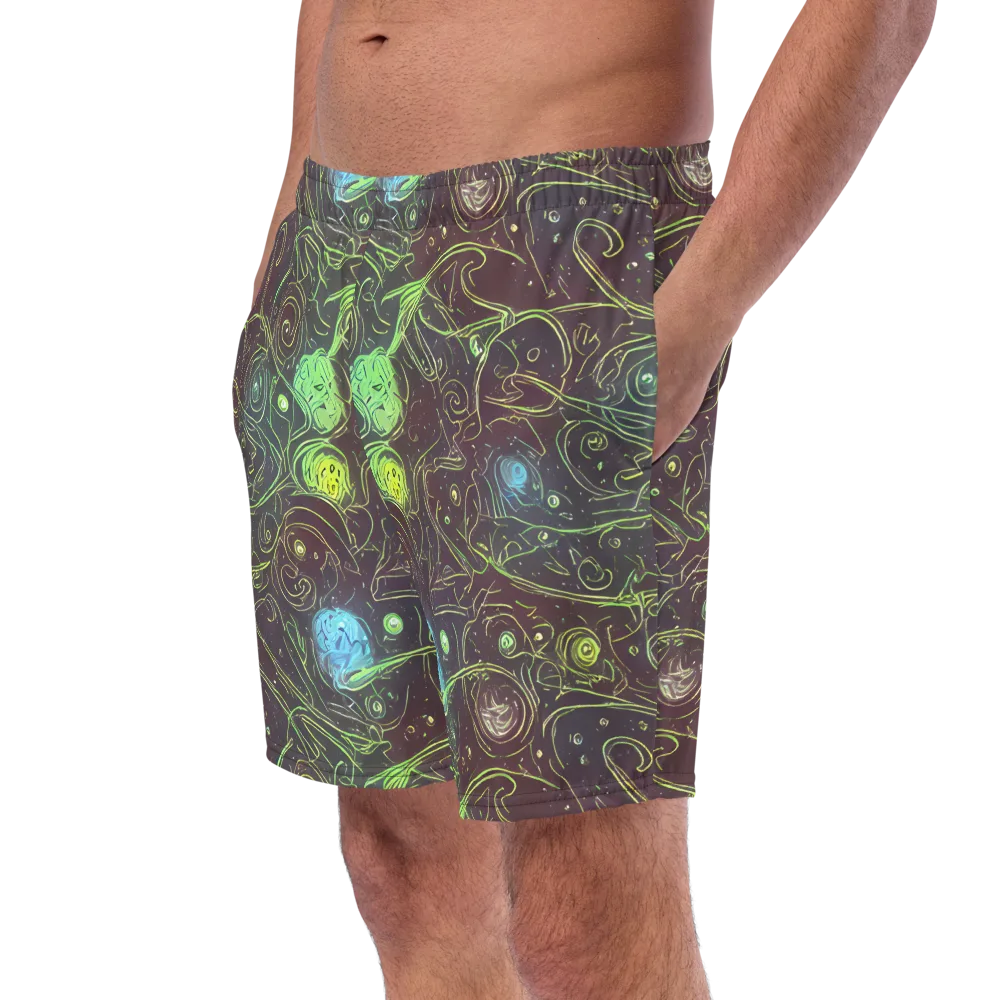 Starfield Scrolls on Swim Trunks — Left Front