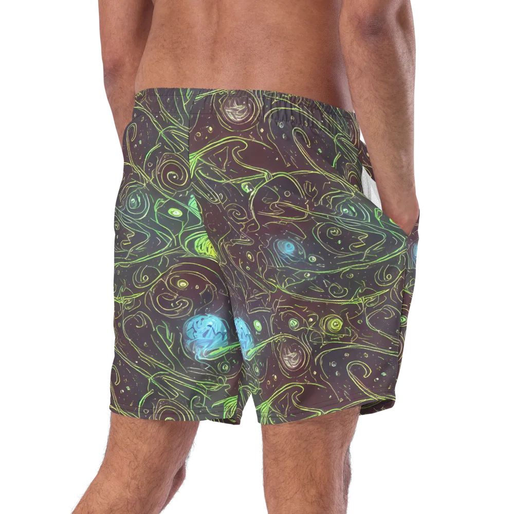 Starfield Scrolls on Swim Trunks — Right Back