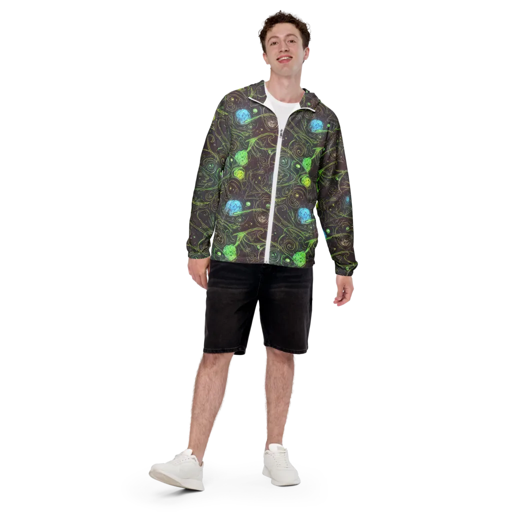 Starfield Scrolls on Men's Windbreaker — Front