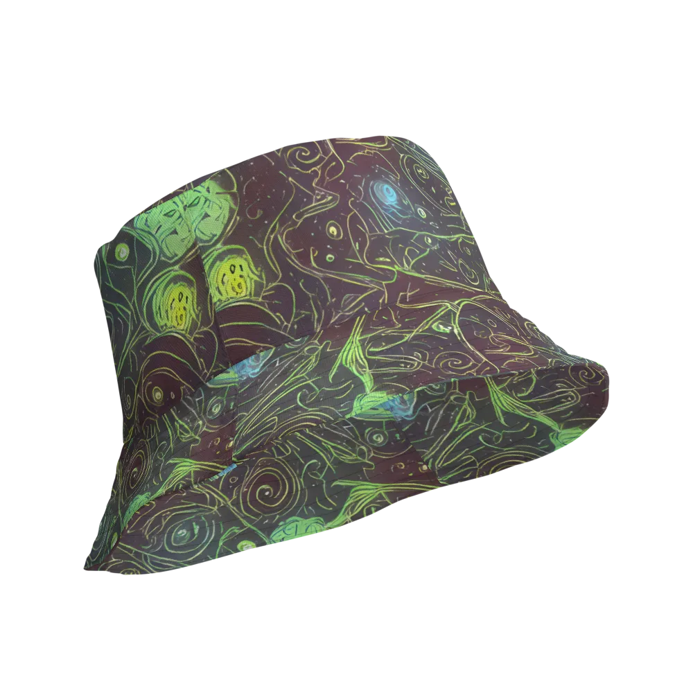 Starfield Scrolls on Reversible Bucket Hat — Product details Outside