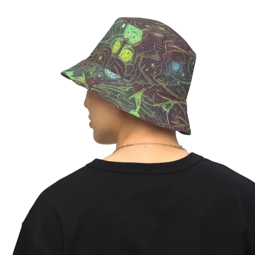 Starfield Scrolls on a Reversible Bucket Hat