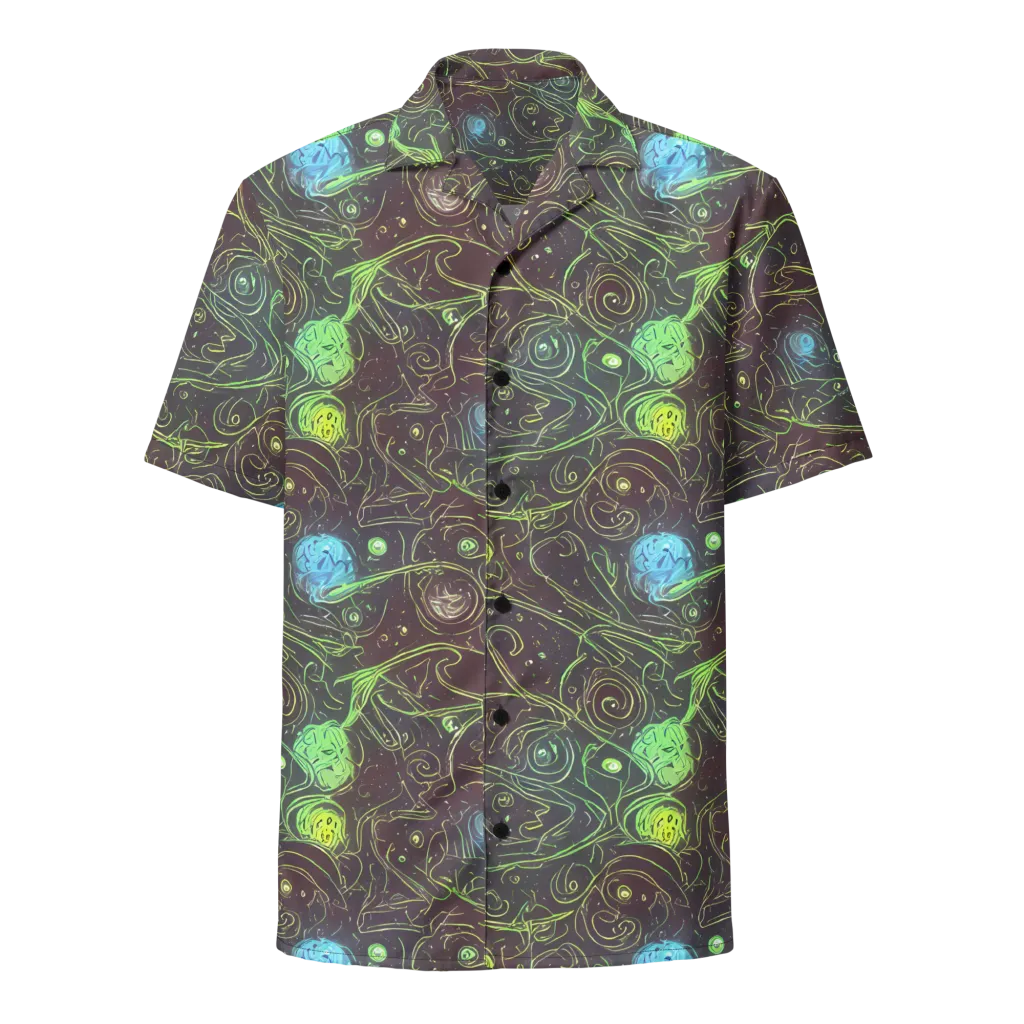 Starfield Scrolls on Button Shirt — Front