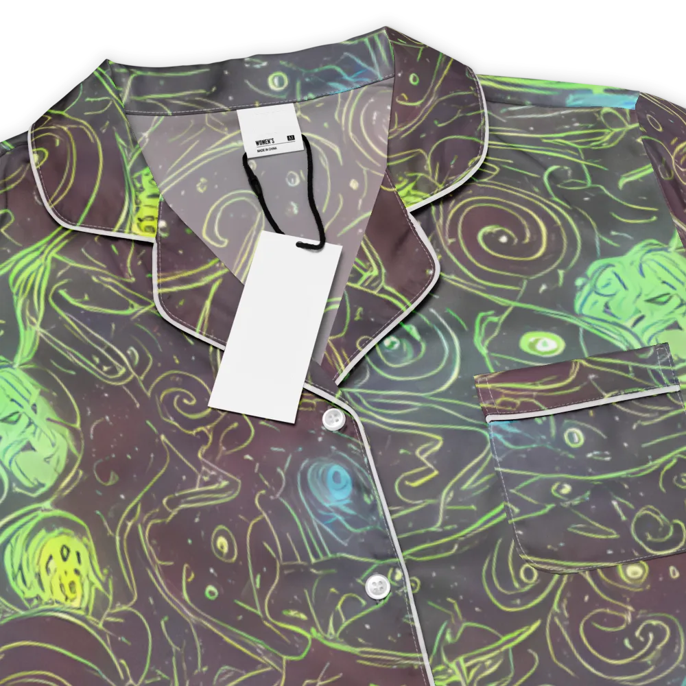 Starfield Scrolls on Women's Short Sleeve Pajama Top — Product details