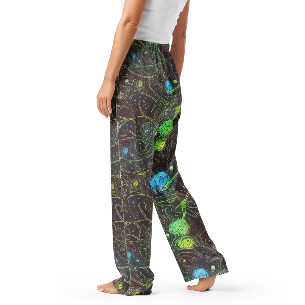 Starfield Scrolls on Women's Pajama Pants — Left