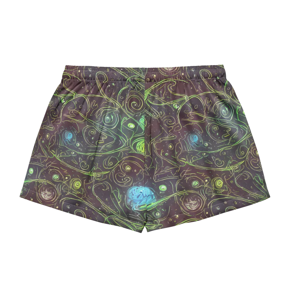 Starfield Scrolls on Women's Pajama Shorts — Back