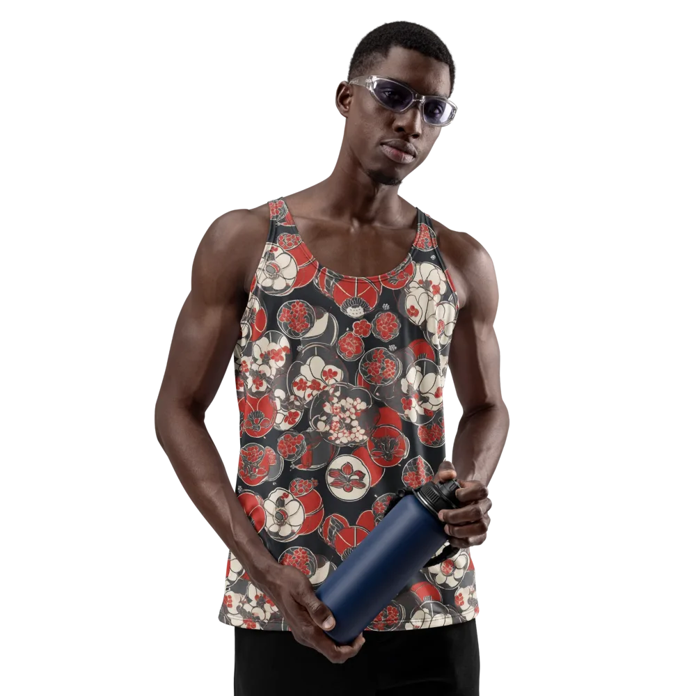Crimson Camellia on Men's Tank Top — Front