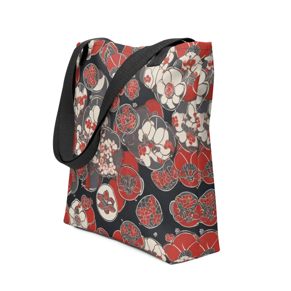 Crimson Camellia on Tote Bag — Front