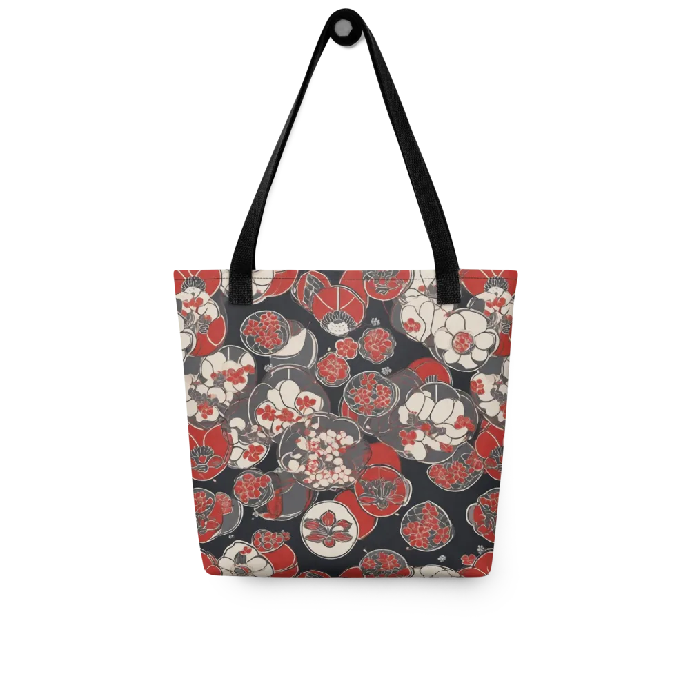 Crimson Camellia on Tote Bag — Front