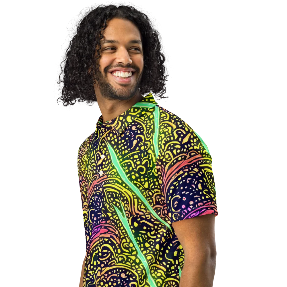 Isenbrant Illumination on Men's Slim Fit Polo Shirt — Left Front