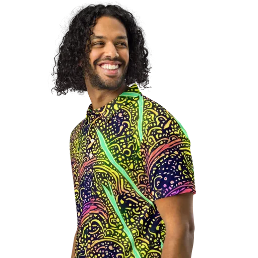 Isenbrant Illumination on a Men's Slim Fit Polo Shirt