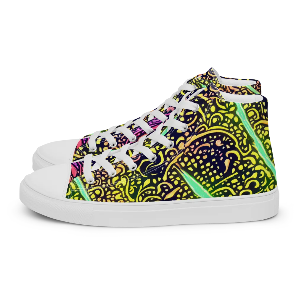 Isenbrant Illumination on Men's High Top Canvas Shoes — Left