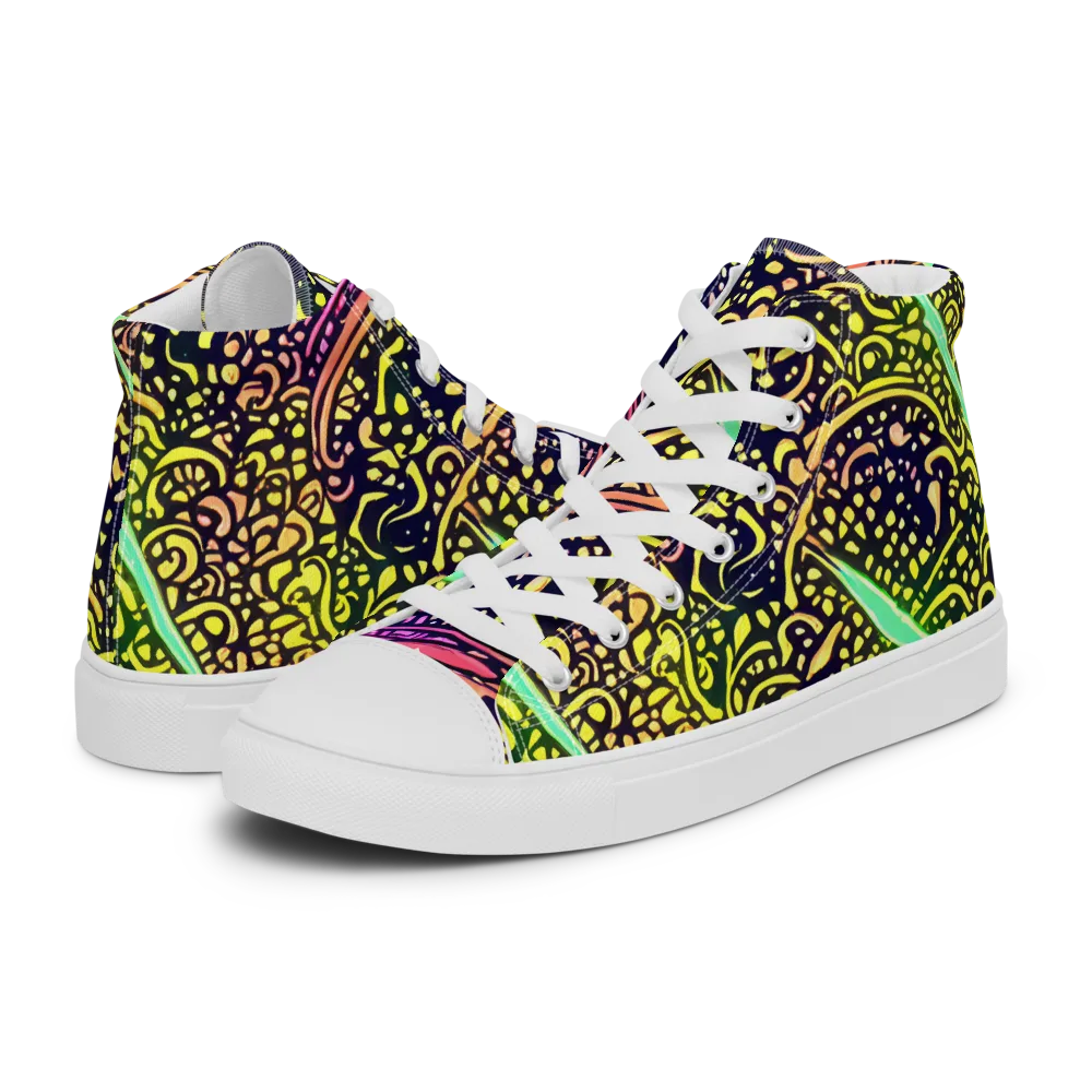 Isenbrant Illumination on Men's High Top Canvas Shoes — Left