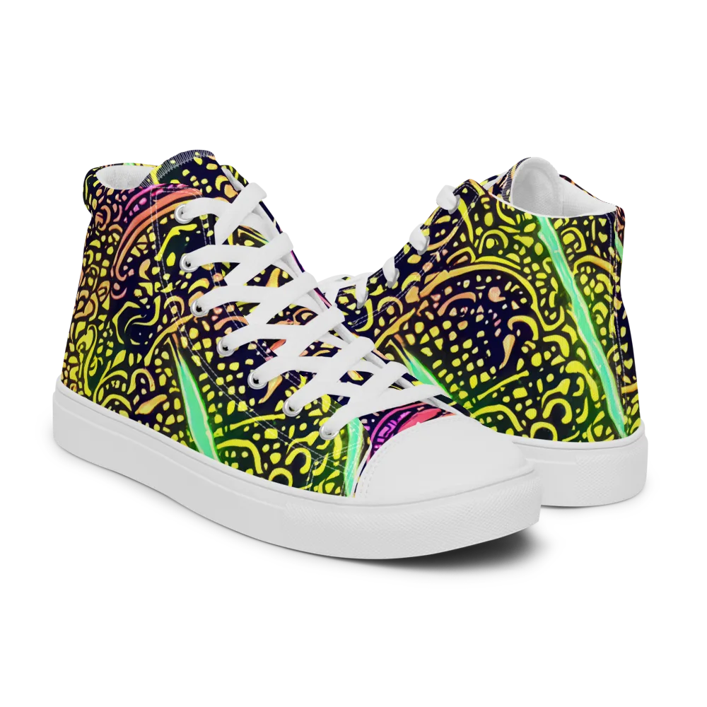 Isenbrant Illumination on Men's High Top Canvas Shoes — Right