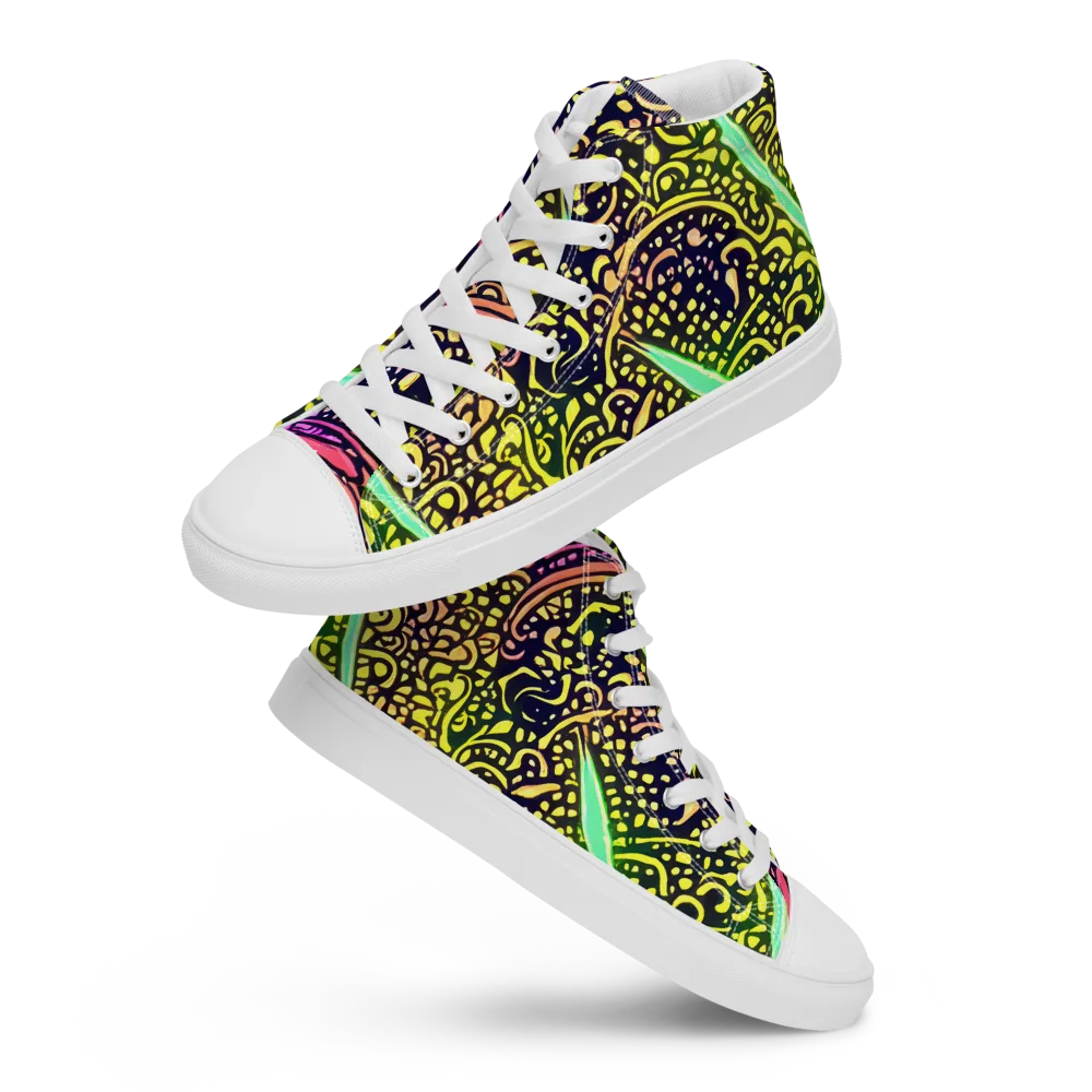 Isenbrant Illumination on Men's High Top Canvas Shoes — Front