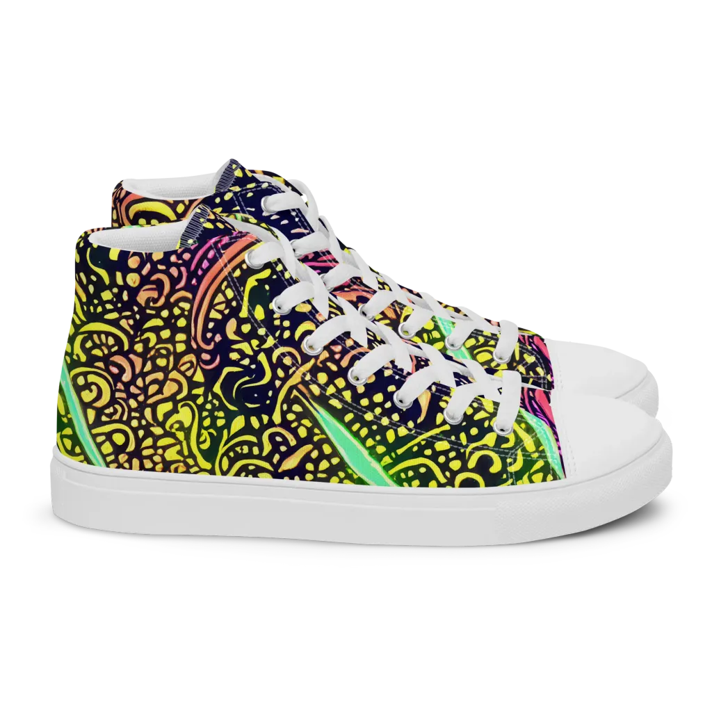 Isenbrant Illumination on Women's High Top Canvas Shoes — Right