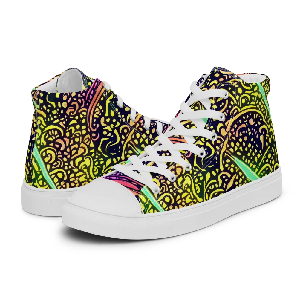Isenbrant Illumination on Women's High Top Canvas Shoes — Left