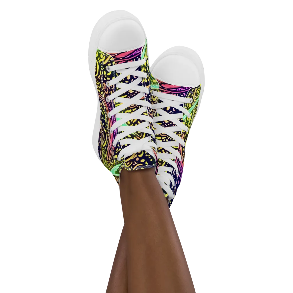Isenbrant Illumination on Women's High Top Canvas Shoes — Front