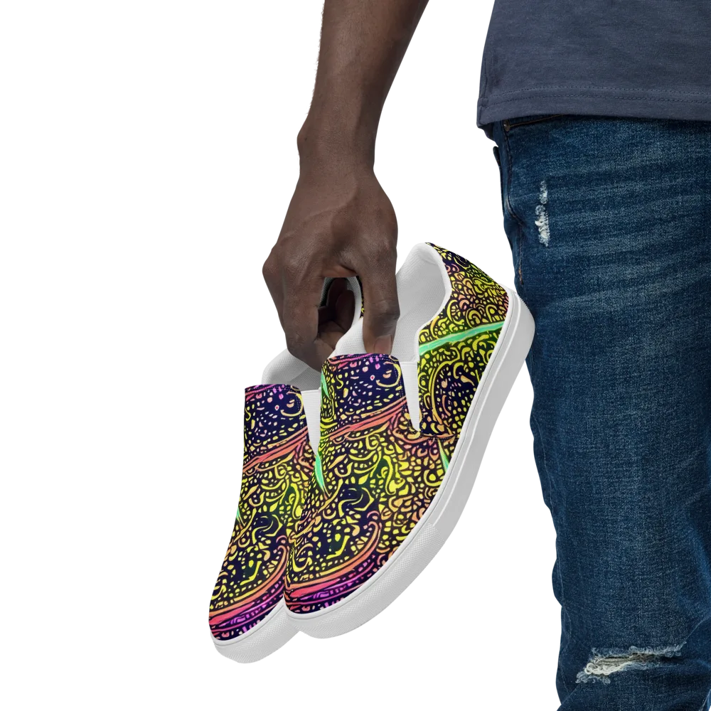 Isenbrant Illumination on Men's Slip-On Canvas Shoes — Left Front