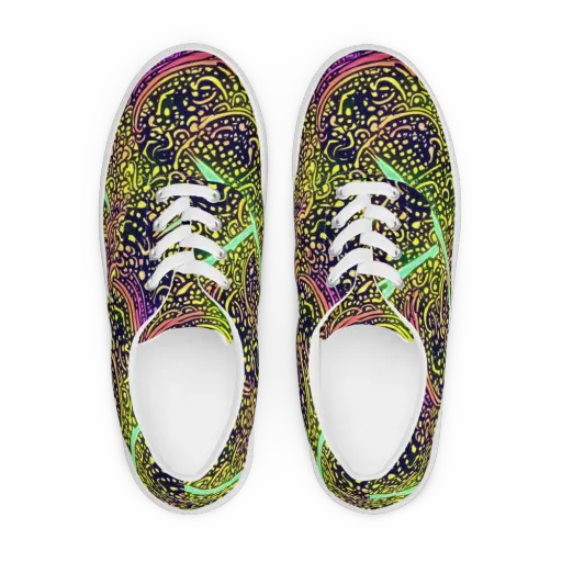 Isenbrant Illumination on a Men's Lace-Up Canvas Shoes