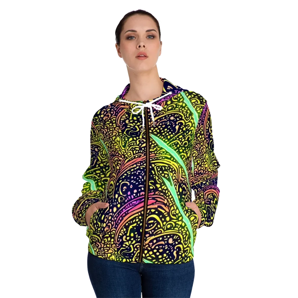 Isenbrant Illumination on Women's Full-Zip Hoodie — Front On Person