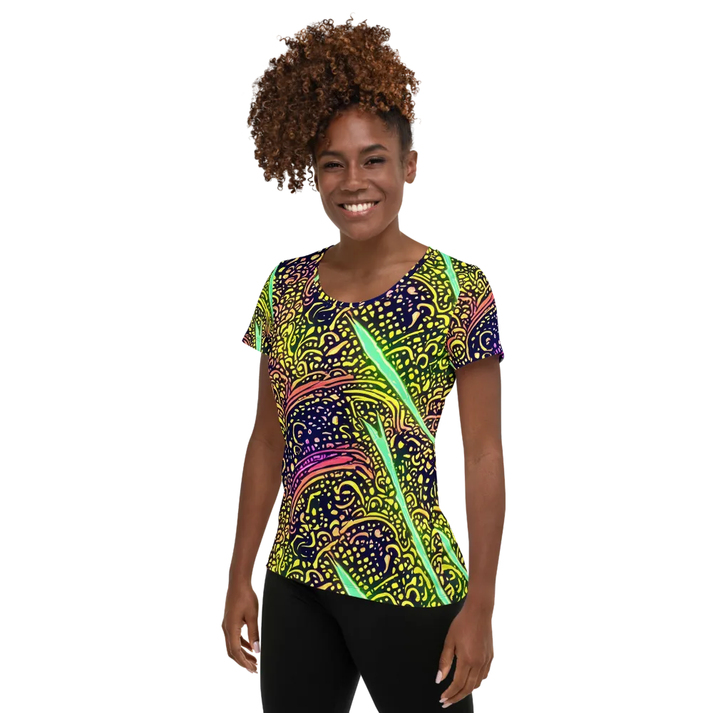 Isenbrant Illumination on Women's Athletic T-Shirt — Left