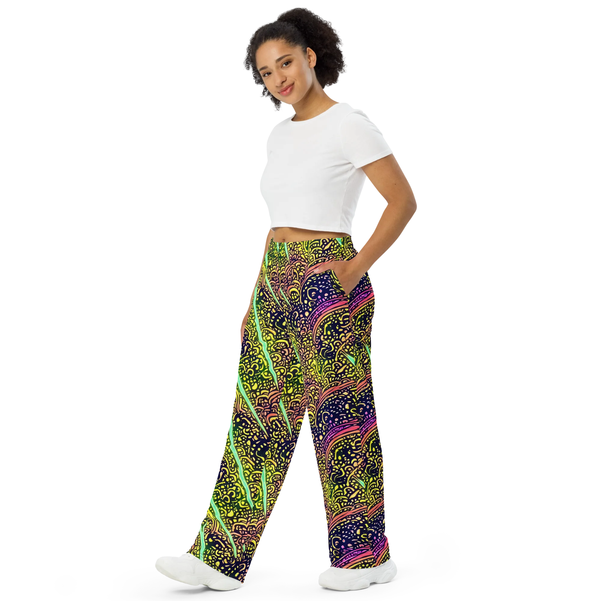 Isenbrant Illumination on Wide-Leg Pants — Left Front